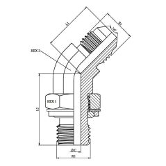 Coude Orientable 45º - MJ/MG - MJ 7/8 - 1/2" MG OR