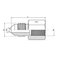 Union fixe - MJ/FG - MJ 3/4 - FG 1/2" BSP