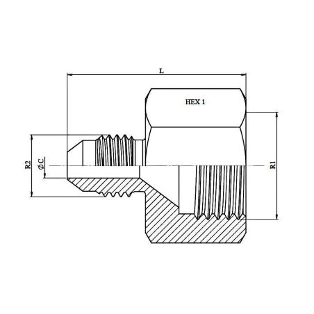 Réducteur Femelle fixe - FJ/MJ - FJ 7/8 - MJ 3/4