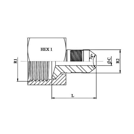 Réducteur - MJ/FJ - MJ 3/4 - FJ 1/2