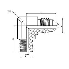 Coude 90º - MJxMB - 1/2 MJ - 1/4" MB