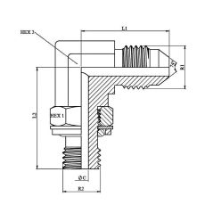 Coude Orientable 90º - MJ/MG - MJ 1/2 - 1/4" MG OR.