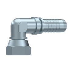 Embout Femelle BSP Cône 60° - Coude 90° compact - DN 1/4 - Ø Int. tuyau 6 - 1/4 DMH - 1