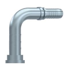 Embout à bride 90° long - 3000 PSI - 1" DN 44 - Ø Int. tuyau 19 - 3/4 - B 140 mm DMH - 1