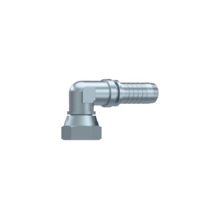 Embout Femelle JIC 90° Compact - Cone 74° - 1/2 - 20F - Ø Int. 11.12 mm - Ø Int. Tuyau - DN 6 mm - 1/4 DMH - 1