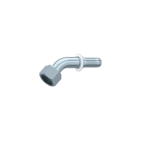 Embout femelle ORFS - 9/16 - 18 F - Ø 14.28 mm - Coude 45° - Ø Int. tuyau 8 mm - 5/16 DMH - 1