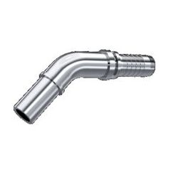 Embout lisse droit métrique DN 06 - Coude 45° - Ø Int. tuyau 6 mm - 1/4 DMH - 1