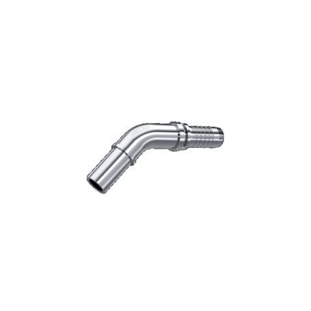Embout lisse droit métrique DN 10 - Coude 45° - Ø Int. tuyau 10 mm - 3/8 DMH - 1