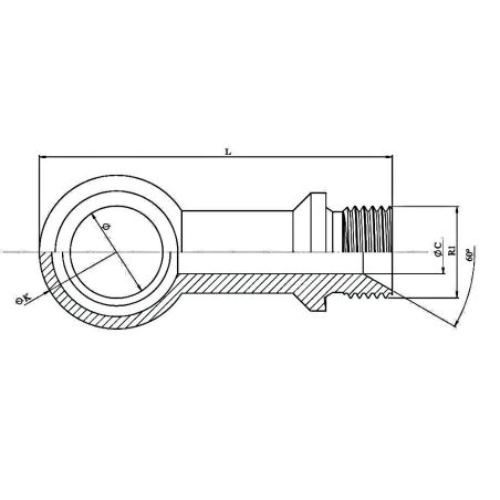 banjo Ø 1/2 MBSP (21 mm) - hydraulique prolongé - filetage male 3/8 BSP (17 mm)