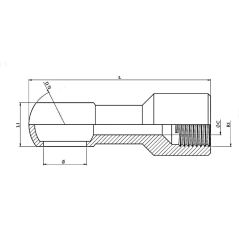 banjo Ø 3/8 BSP (17 mm) hydraulique prolongé filetage F. fixe 3/8 BSP (17 mm)