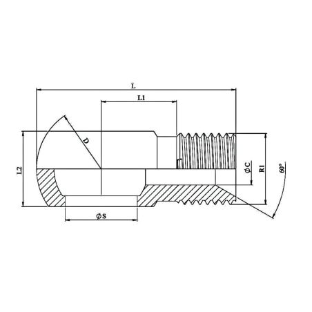 banjo Ø 1/2 MBSP (21 mm) - hydraulique filetage 1/2 BSP (21 mm)