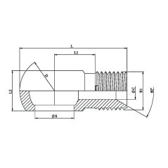 banjo Ø 1" MBSP (33 mm) - hydraulique filetage 1" BSP (33 mm)
