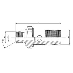vis Ø 3/8 BSP (17 mm) - creuse simple hydraulique reduit pour banjo 1/2 (21 mm)