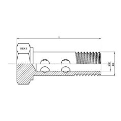vis Ø M12X150 creuse double hydraulique pour banjo Ø 12