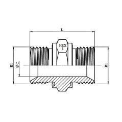 Adapteur Male - Male - avec joint - 1/4" MBSP -1/4" MBSP