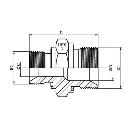 Réduction Male - Male - avec joint - 1/4" MBSP - 3/8" MBSP