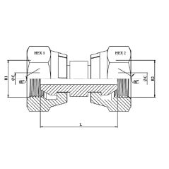 Adapteur Femelle - Femelle - Ecrou tournant - BSP 60º - 1"1/4 BSP - 1"1/4 BSP