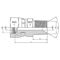 adapteur male - femelle tournante FBSP (60º) - 3/4" MC - 3/4" FBSP