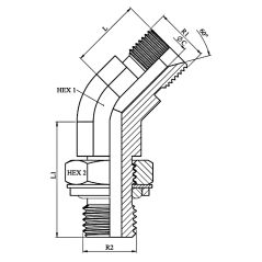 Coude 45º - Male MBSP - Male orientable forgé -1/2" MBSP - -1/2" MG OR