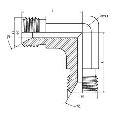 Coude 90º - Male - Male MBSP - forgé 3/4" MBSP - 3/4" MBSP