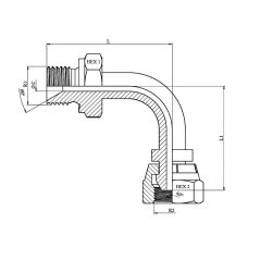 Coude tube 90º - Male-Femelle tournante FBSP (60º) - 1/2" MBSP - 1/2" FBSP