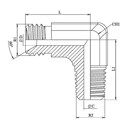 Coude 90º - MBSP - MC forgé - 2" MBSP - 2" MC