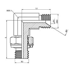 Coude 90º - Male - Male MBSP - orientable forgé - 1/2" MBSP - 1/2" MBSP
