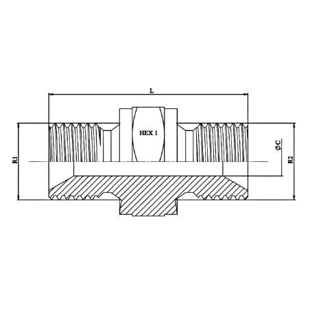 Adapteur Male - Male - MDIN M18x1.5 - MDIN M18x1.5