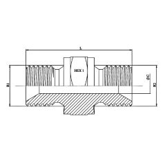 Adapteur Male - Male - MDIN M22x1.5 - MDIN M22x1.5