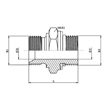 Adapteur Male - Male - 3/8" MBSP - MDIN M18x1.5