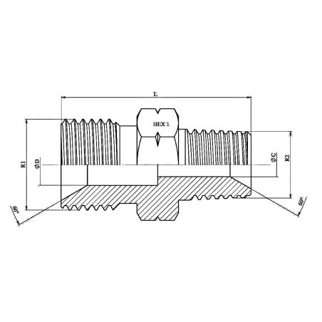 Réducteur Male - Male - 1/4" BSP - 1/8" MB NPT