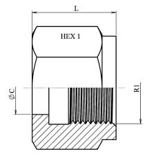 Ecrou BSP pour Collet à souder 60º (BW) - 1/2" BSP