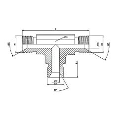 Té Male - Male - Male forgé -2" MBSP - 2" MBSP - 2" MBSP