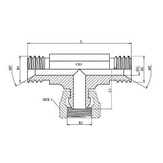 Té Male - Femelle tournante - Male forgé -2" MBSP - 2" FBSP - 2" MBSP