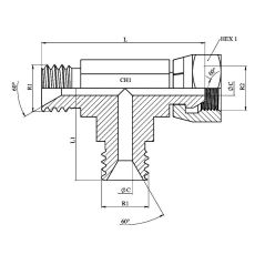 Té Male - Male - Femelle tournante forgé - 2" MBSP - 2" MBSP - 2" FBSP