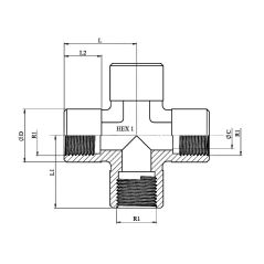 Croix BSP Femelle - 3/4" FBSP x 4