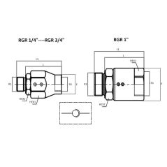 Raccord tournant droit 1" BSP