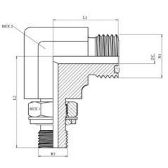 Coude 90º male - ORFS 2" - BSP 1"1/2
