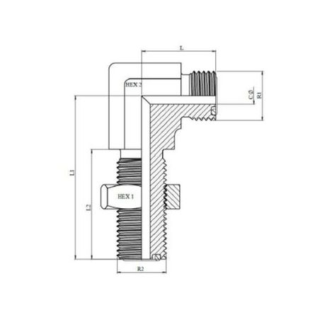 Coude 90º Passe-cloison ORFS - 1" - 1"
