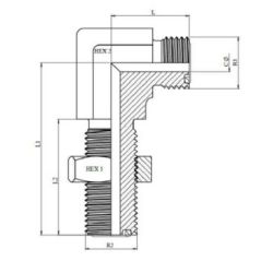 Coude 90º Passe-cloison ORFS - 1"7/16 - 1"7/16